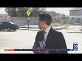 KTLA live shot on hit-and-run interrupted by car wreck