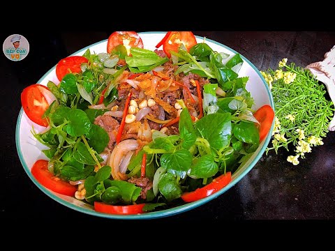 Cách trộn GỎI BÒ RAU CÀNG CUA siêu ngon hấp dẫn | Bếp Của Vợ
