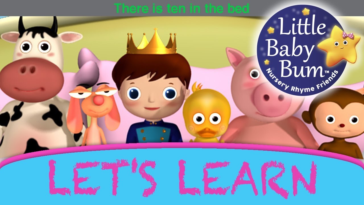 Let's Learn "Ten In The Bed"! With LittleBabyBum - YouTube