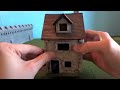 Miniature Building Authority Stone Farm House and Small Stucco Townhouse