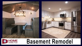 Basement Remodel with Full Kitchen & Custom Booth | Great Remodeling & Renovation Ideas
