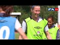 Karen Bardsley and Alex Scott on training ahead of the 2011 World Cup in Germany