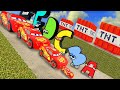 Alphabet Lore Car vs Big & Small Lightning McQueen vs DOWN OF DEATH in Teardown