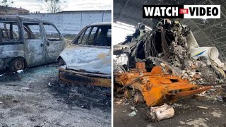 Ukrainian Military Esses Destruction In Hostomel