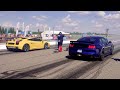 Lamborghini Gallardo vs Ford Mustang GT 5.0 Supercharged 1/4 mile drag race