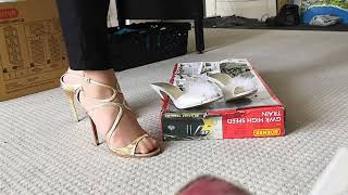 Giantess Kim Crushes And Destroys A Large Box And A Pair Of Heels In High Heels
