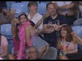 Woman in crowd twerking during Rugby sevens at the Commonwealth Games