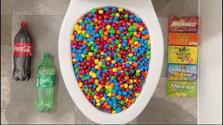 Will It Flush? M&Ms, Skittles, Chocolate, Candy Surprise Challenge