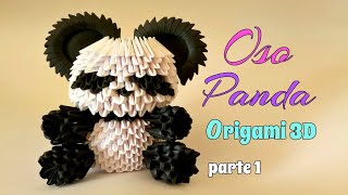 Oso Panda En Origami 3D Parte 1Paso A Paso.