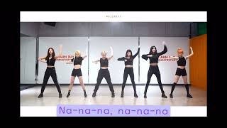 Dun Dun EVERGLOW dance practice mirrored with Hangul lyrics