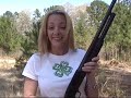 Blond Shooting 12 Gauge Shotgun!