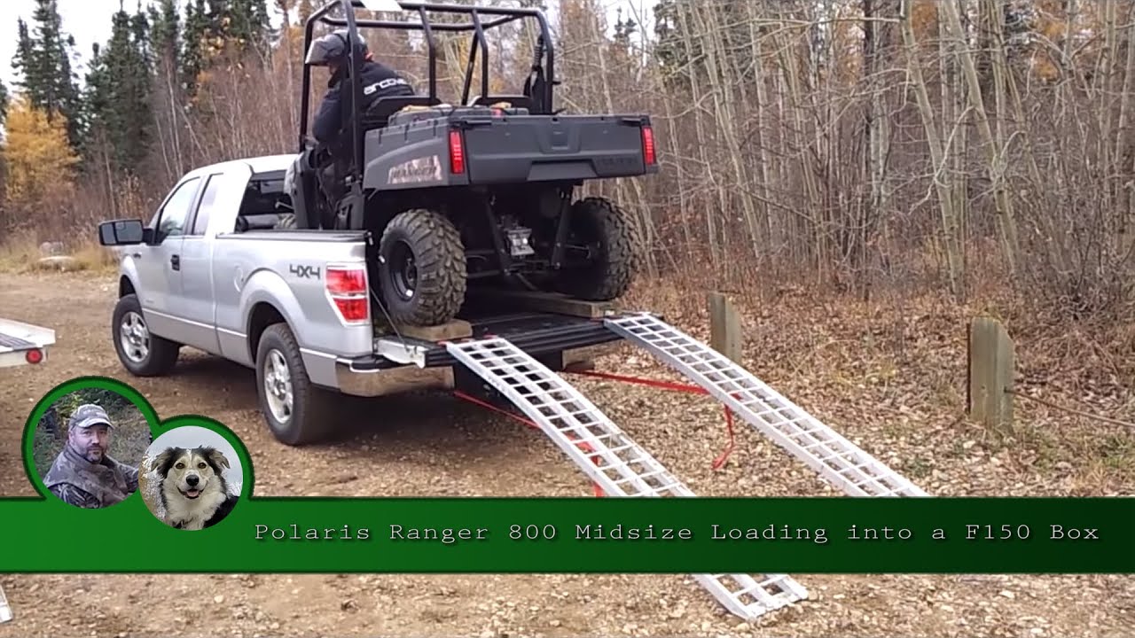 Polaris Ranger 800 Midsize Loading into a F150 Box - YouTube