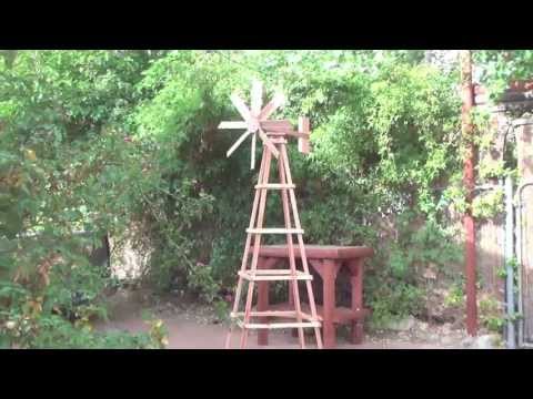 wooden homemade garden windmill by laszlo