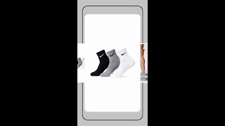 Nike Mens Cotton Blend Everyday Cushioned Ankle Socks Sx7667-964-Large3-Pack, Modern, Multicolour