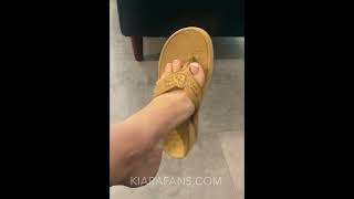 Public French Pedicure Close Up Flip Flop Dangling