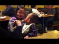 Caleb playing with Audrey