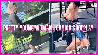 Preview Pretty Young Woman Cant Keep Her Slides On Candid Shoeplay