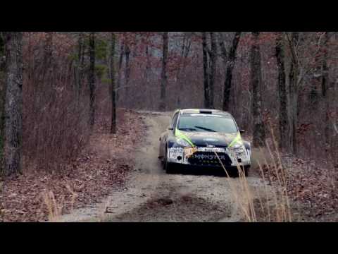 win at the 2010 100 Acre Wood Rally in the Monster Energy Ford Fiesta