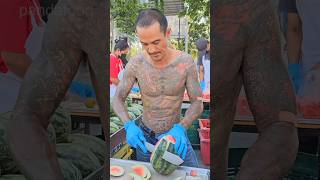 The Skill Of Cutting A Gangster's Watermelon #Shorts