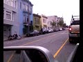 Barack Obama's entourage driving down 25th Ave in San Francisco