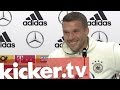 Podolski sorgt für Lacher in DFB-PK - kicker.tv