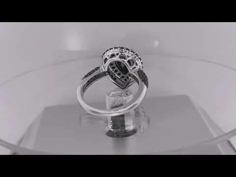 Pear Shaped Black Diamond Engagement Ring Double Halo, Platinum Unique 3.20 Carat Certified Handmade Pear Shaped Black Diamond Engagement Ring Double Halo, Platinum Unique 3.20 Carat Certified Handmade