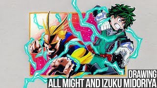 Drawing All Might and Izuku Midoriya | My Hero Academia Anime
