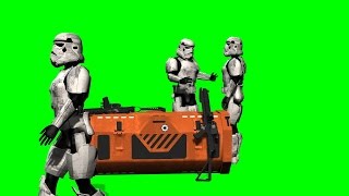 Star Wars Storm Trooper Talking In Front Of A Gun Crate - Green Screen - Free Use