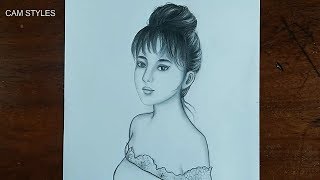Beautiful Girl Drawing | How to draw a girl easy