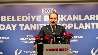 Dr. Fatih Erbakan Katılımıyla Yeniden Refah Belediye Başkanları Aday Tanıtım Toplantısı