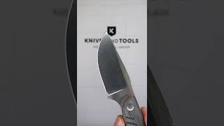 Kizer Hare 1077A2 Stonewashed Nitro V, Black Micarta & Orange G10 Fixed Knife, Azo Design