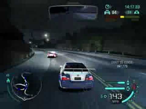 The good old BMW GTR running from level 5 cops in nfs carbon