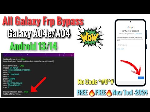 Galaxy A04e Android 13/14 frp bypass no *#0*# / All Galaxy A04e Android 13/14 frp bypass no *#0*# / All