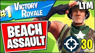 *NEW* BEACH ASSAULT LTM VICTORY ROYALE GAMEPLAY 30+ ELIMINATIONS (Fortnite Battle Royale)