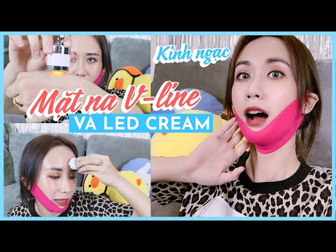 LẦN ĐẦU THỬ MẶT NẠ V-LINE IDOL HQ DÙNG & KEM DƯỠNG ĐÈN LED AVAJAR | FACE SLIMMING MASK | HƯƠNG WITCH
