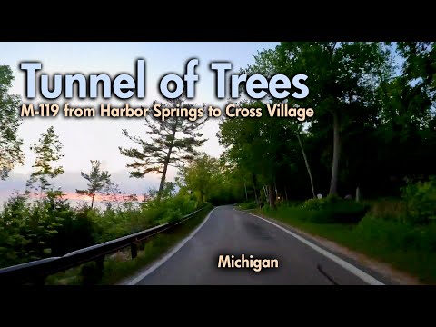The Tunnel Of Trees - Driving M-119 between Harbor Springs and Cross Village, Michigan