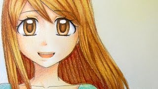Coloring a Manga Girl with Colored Pencils