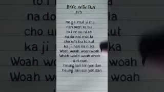 Bts - Boyz With Fun Lyrics Requested