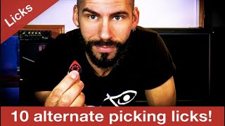 10 alternate picking killer licks! / 10 plans qui tuent en aller retour!