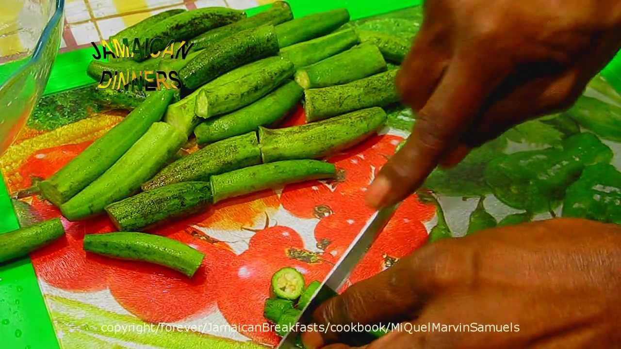 how to prepare and cook okra and codfish saltfish youtube how to prepare and cook okra and codfish saltfish youtube