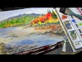 Autumn in Maine Landscape Watercolor REAL TIME Tutorial