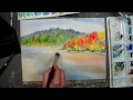 Autumn in Maine Landscape Watercolor REAL TIME Tutorial