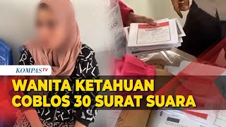 Detik-Detik Wanita Dipergoki Coblos 30 Surat Suara Pemilu 2024 di TPS Maluku Uta
