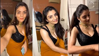 Anveshi Jain Live Black Bikni With Saree