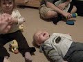 Hannah tickles James