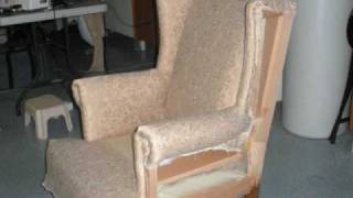 diy wing chair re-upholster