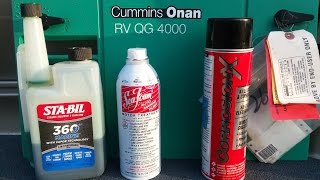Cummins Onan RV QG 4000 generator exercising, carburetor maintenance and surge prevention