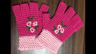 Tığ ile 5 Parmak / Yarım Parmak Eldiven Yapımı (Crochet Gloves)