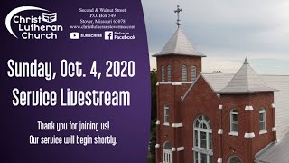 Sunday, October 4, 2020 Service Livestream