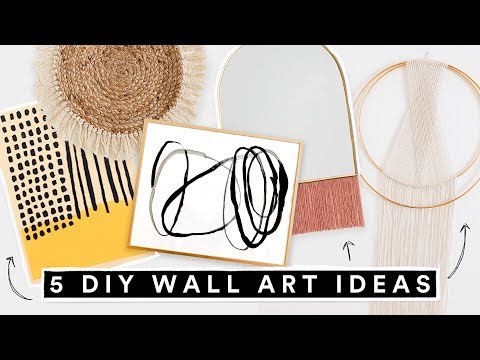 5 DIY WALL ART DECOR IDEAS - Affordable + Cute Room Decor!! - YouTube